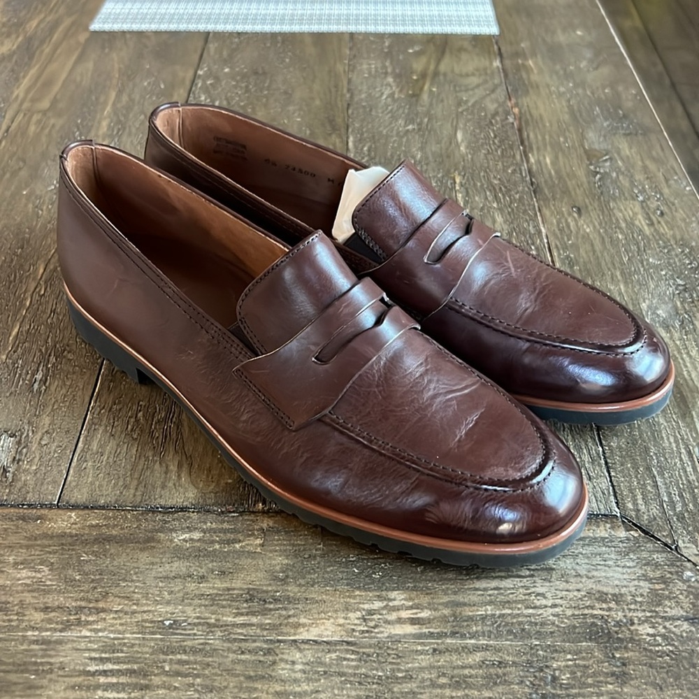 Paul Green Penny Loafer Brown  Leather Casual Slip On Shoes brand new